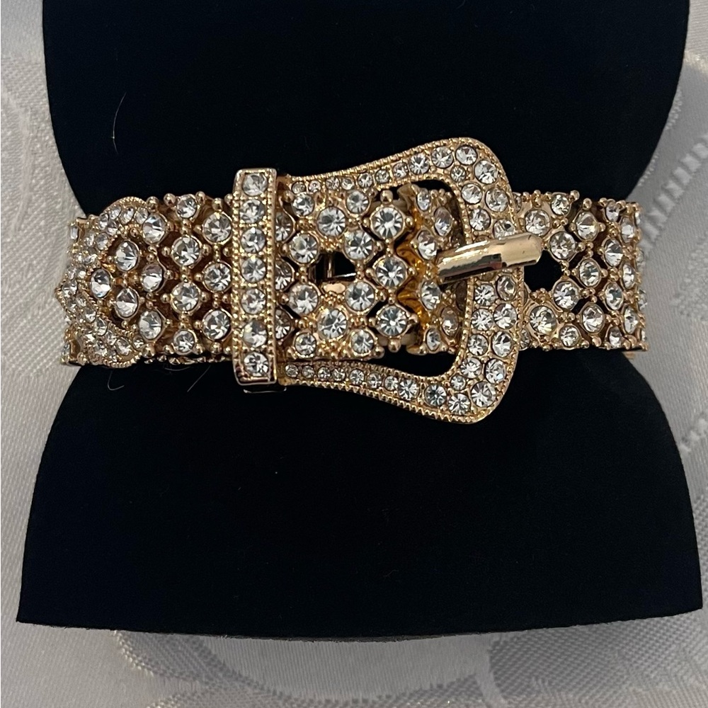 New Bracelet Gold Crystal-Studded Buckle Bracelet